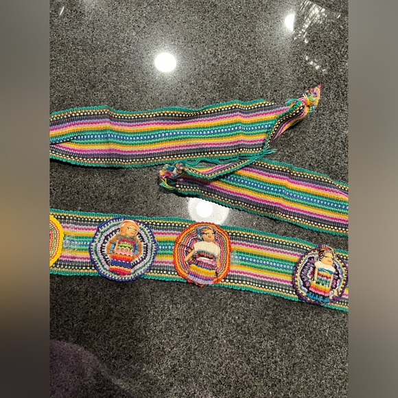 Vintage Traditional Striped Belt Strap Textile Mayan Guatemala Worry Dolls - Picture 4 of 12